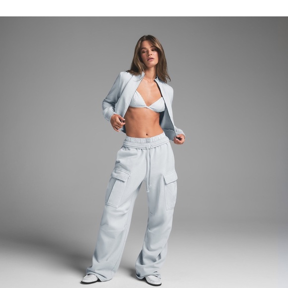 SKIMS Baby Blue Track Pants Relaxed Fit Elastic Waist